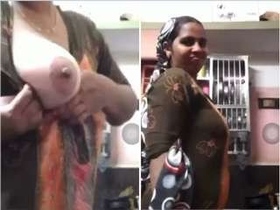 Mallu Bahbhi flaunts her breasts in a steamy video