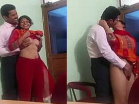 Desi Indian girl and her partner have steamy office sex in video