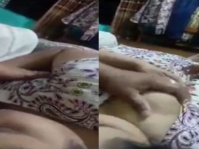 Husband enjoys rubbing his chest in private