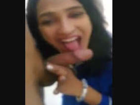Monisha, a stunning colg girl, indulges in a steamy blowjob with a guy