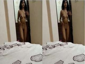 Indian girl in traditional dress gets recorded after bath