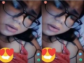 A stunning Indian girl flaunts her breasts on video call