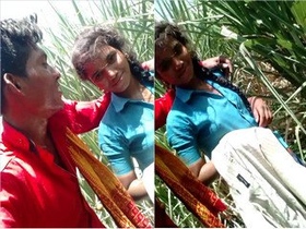 Desi couple enjoys open-air sex in rustic setting