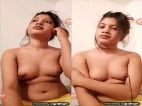 A stunning Bangladeshi girl reveals her breasts