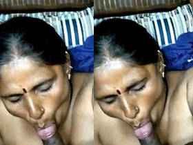 Elder aunt performs oral sex