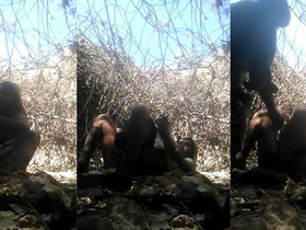 Rustic hunk gives a blowjob in the great outdoors