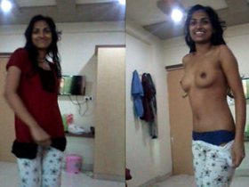 Indian girl stripping down and exposing her body