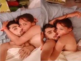 Desi couple's sensual romance and kisses in HD video