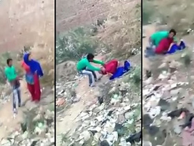 Local guy has sex with desi slum babe in the open air
