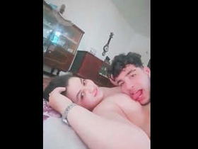 White woman gets vigorously penetrated from behind