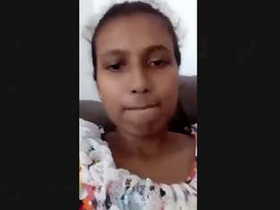 Aroused girl with slender figure displays and stimulates her genitals