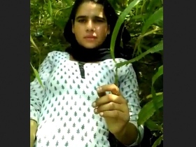 A cute wife in the jungle for a steamy outdoor encounter