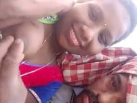 Clear talk and boob play in a passionate village encounter