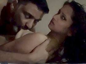 An attractive Indian woman has intense anal sex with an older man, vocalizing her pleasure