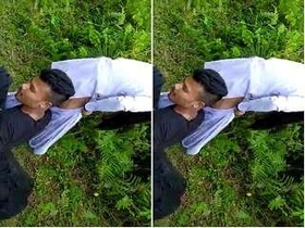 Outdoor sex with a stunning Desi girl riding her lover's cock