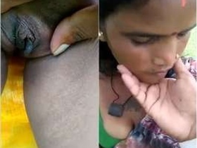 Indian wife records her lover's video of her pussy