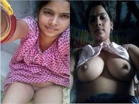 Rural Indian woman displays her pussy