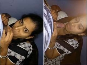 Telugu wife giving a blowjob to her husband
