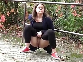 Outdoor peeing in public