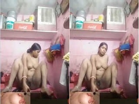 Indian bhabhi flaunts her breasts and pleasures herself