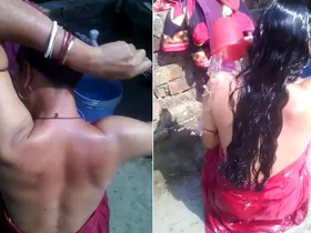 Indian aunt's bath recorded