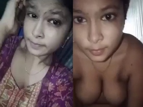 Village beauty from Bengal reveals and stimulates her sensuality