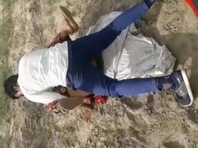 Randice gets double teamed by two guys in the great outdoors