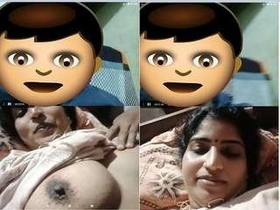 Desi bhabhi flaunts her breasts for lover in video call