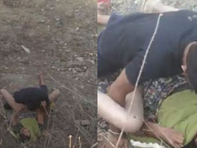 Rustic bhabhi takes it outdoors and gets pounded hard