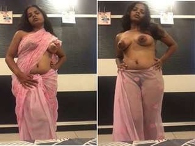 Exclusive photo shoot of an Indian girl in a pink sari
