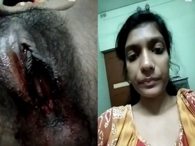 Indian girl reveals her bleeding vagina during menstruation