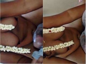 Tamil wife gives a blowjob to clean her husband's mess