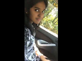 A stunning girl giving oral pleasure in a car
