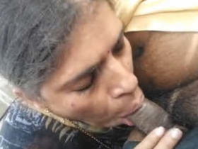 Indian wife performs a passionate blowjob on her employer in a vehicle