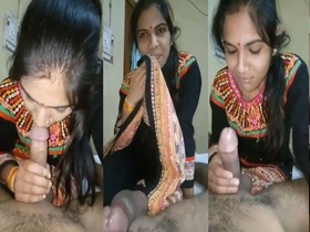 Hot Indian wife gives a blowjob to her husband on cam