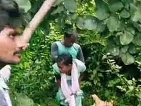 A young woman from a rural area experiences outdoor sex with a group of men