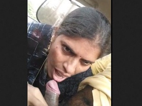 Elderly Randi performs oral sex on customer in automobile