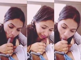 Video of a beautiful Indian girl giving a sensual blowjob