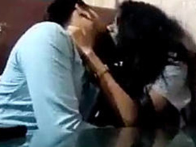Desi couple passionately kisses in a cafe
