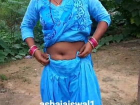 Indian sister pees in village