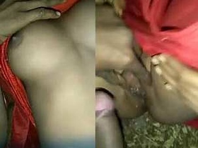 Indian couple passionately making love under the starlight