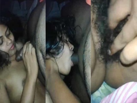 Sri Lankan girl gives a blowjob with soft pussy