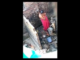 Steamy scene of a stunning girl next door bathing