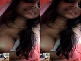 Exclusive video of Desi girl playing with her big tits