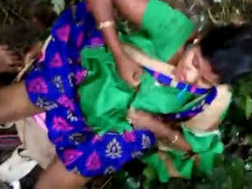 Desi couple enjoys sex in the woods on camera