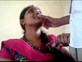 Desi office secretary's first blowjob with her boss