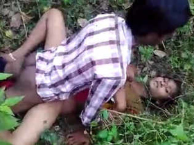 Indian teen has outdoor sex with friends in the wilderness