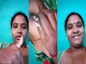 South Indian aunt's big boobs and breastfeeding in sex video