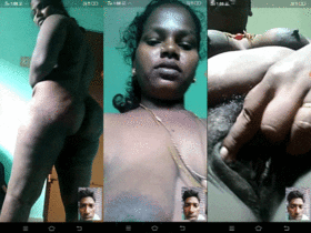 Mature Tamil woman flaunts her ample assets and pleasures herself on camera