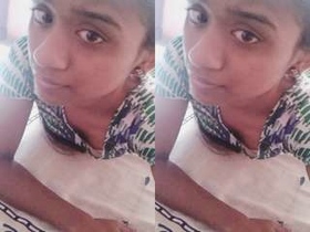 Tamil beauty pleasures herself with black lover via video call